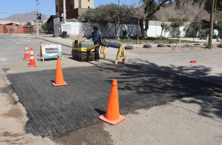 En tiempo record Municipio de Copiapó tapó bache de más de 20 metros cuadrados de superficie en sector El Palomar